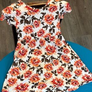 Old Navy Kids Dress with Orange and Brown Floral Design